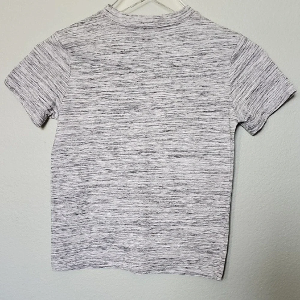 Gymboree Size Small 5-6 Gray Spacedye Crew Neck Comfy Short Sleeve Stretch Tee
